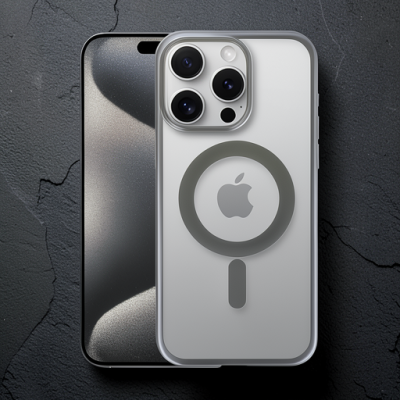 Apple İphone 15 Pro Kılıf Erozi Magsafe Kapak - Gri
