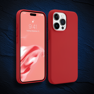 Apple İphone 15 Pro Kılıf First Silikon - Kırmızı