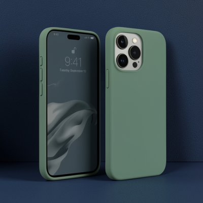 Apple İphone 15 Pro Kılıf First Silikon - Koyu Yeşil