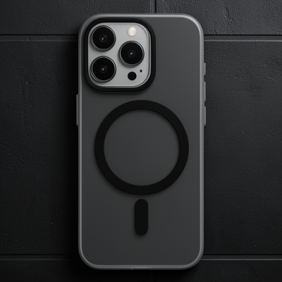 Apple İphone 15 Pro Kılıf Lodos Magneticsafe Mat Kapak - Siyah