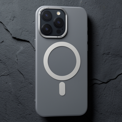 Apple İphone 15 Pro Kılıf Lodos Magneticsafe Mat Kapak - Titan Gri