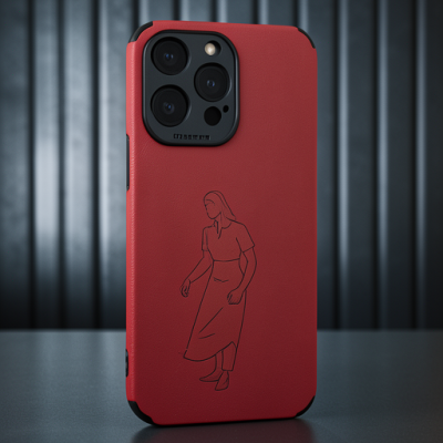 Apple İphone 15 Pro Kılıf Loop Deri Silikon - Kırmızı