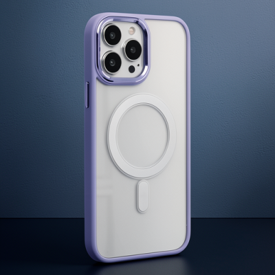 Apple İphone 15 Pro Kılıf Room Magneticsafe Silikon - Lila