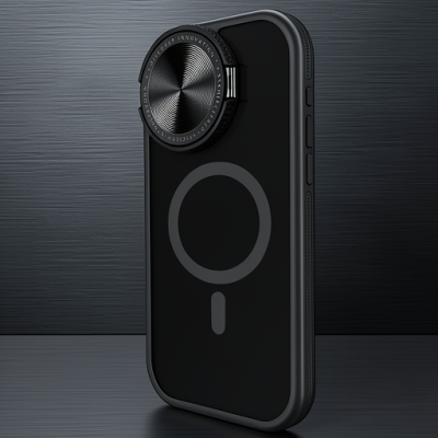 Apple İphone 15 Pro Kılıf Teleskop Lens Magsafe Silikon Kapak - Siyah