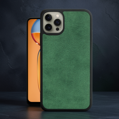 Apple İphone 15 Pro Max Kılıf Aras Deri Kapak - Koyu Yeşil