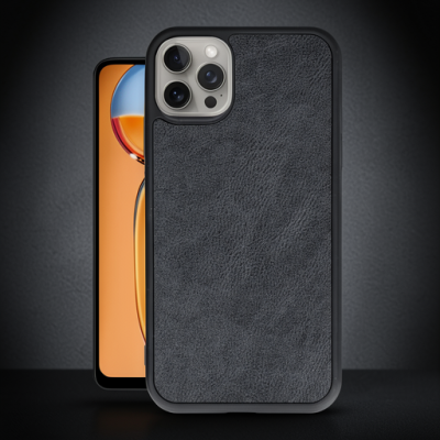 Apple İphone 15 Pro Max Kılıf Aras Deri Kapak - Siyah