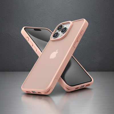 Apple İphone 15 Pro Max Kılıf Elegant Kapak - Pudra