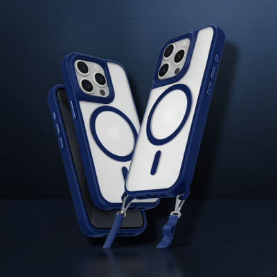 Apple İphone 15 Pro Max Kılıf Enka Magsafe Silikon Kılıf - Lacivert