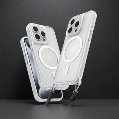 Apple İphone 15 Pro Max Kılıf Enka Magsafe Silikon Kılıf - Şeffaf