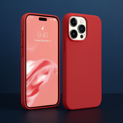Apple İphone 15 Pro Max Kılıf First Silikon - Kırmızı