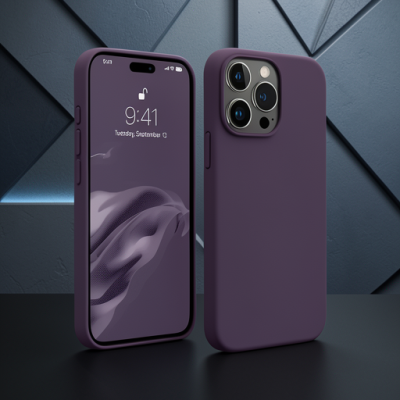 Apple İphone 15 Pro Max Kılıf First Silikon - Mürdüm