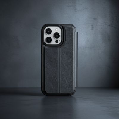 Apple İphone 15 Pro Max Kılıf Flip Cover - Siyah