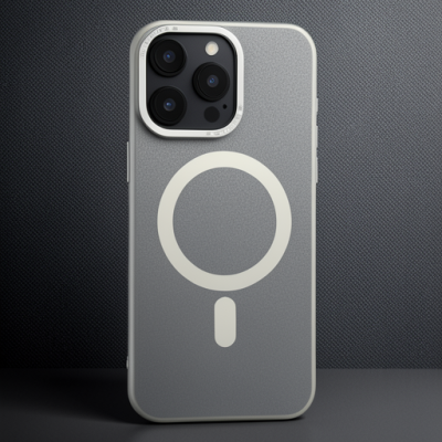 Apple İphone 15 Pro Max Kılıf Lodos Magneticsafe Mat Kapak - Titan Gri