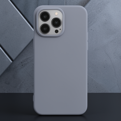 Apple İphone 15 Pro Max Kılıf Nano İçi Kadife Silikon - Gri