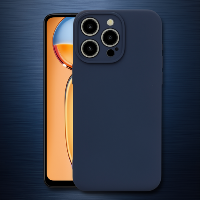 Apple İphone 15 Pro Max Kılıf Nano İçi Kadife Silikon - Lacivert