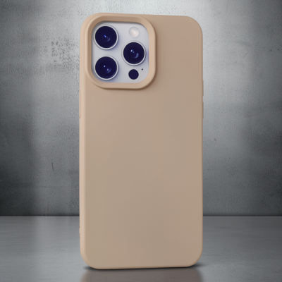 Apple İphone 15 Pro Max Kılıf Nano İçi Kadife Silikon - Pudra