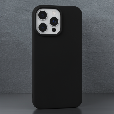 Apple İphone 15 Pro Max Kılıf Nano İçi Kadife Silikon - Siyah