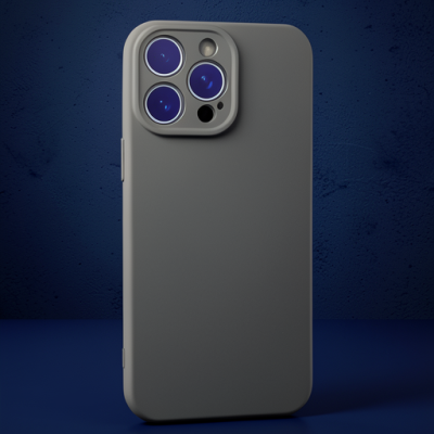 Apple İphone 15 Pro Max Kılıf Nano İçi Kadife Silikon - Titan Gri