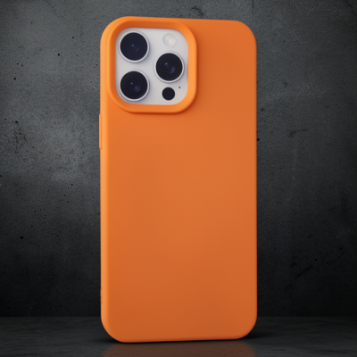 Apple İphone 15 Pro Max Kılıf Nano İçi Kadife Silikon - Turuncu