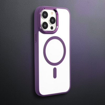 Apple İphone 15 Pro Max Kılıf Room Magneticsafe Silikon - Derin Mor