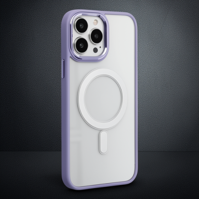 Apple İphone 15 Pro Max Kılıf Room Magneticsafe Silikon - Lila