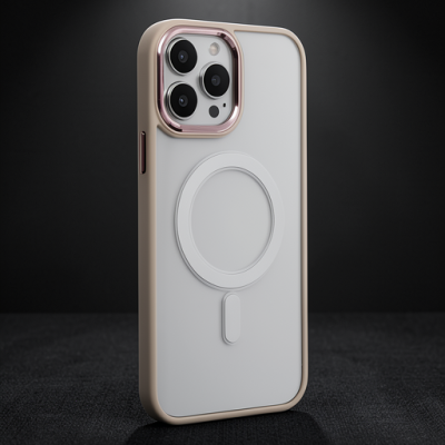 Apple İphone 15 Pro Max Kılıf Room Magneticsafe Silikon - Pudra