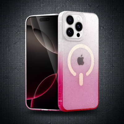 Apple İphone 15 Pro Max Pummel Shiny Magsafe Kapak - Pembe
