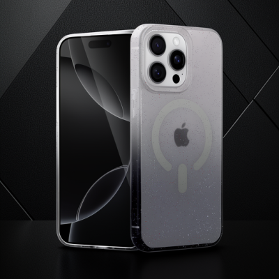 Apple İphone 15 Pro Max Pummel Shiny Magsafe Kapak - Siyah