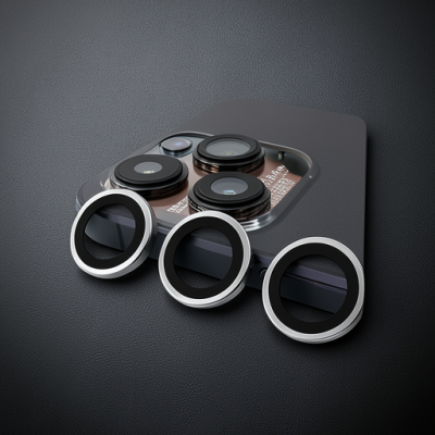 Apple İphone 15 Pro Max Raze Metal Kamera Lens - Gümüş