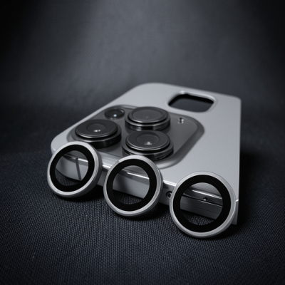 Apple İphone 15 Pro Max Raze Metal Kamera Lens - Titan Gri
