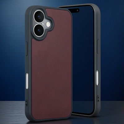 Apple İphone 16 Kılıf Aras Deri Kapak - Bordo