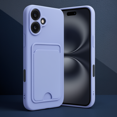 Apple İphone 16 Kılıf Kelvin Kartvizitli Silikon - Lila