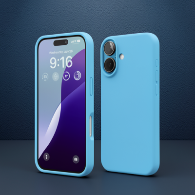 Apple İphone 16 Kılıf Nano İçi Kadife Silikon - Mavi