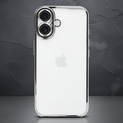 Apple İphone 16 Kılıf Razer Lensli Silikon - Gümüş