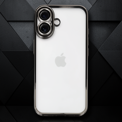 Apple İphone 16 Kılıf Razer Lensli Silikon - Titanyum Gri