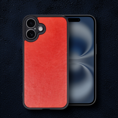 Apple İphone 16 Plus Kılıf Aras Deri Kapak - Kırmızı