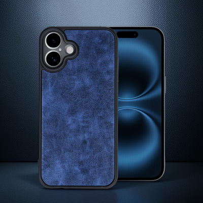 Apple İphone 16 Plus Kılıf Aras Deri Kapak - Lacivert