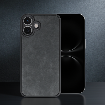 Apple İphone 16 Plus Kılıf Aras Deri Kapak - Siyah