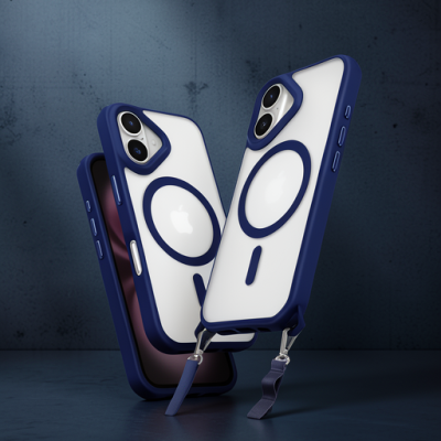 Apple İphone 16 Plus Kılıf Enka Magsafe Silikon Kılıf - Lacivert