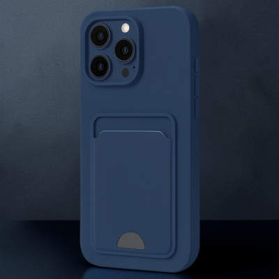 Apple İphone 16 Plus Kılıf Kelvin Kartvizitli Silikon - Lacivert