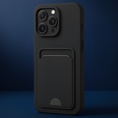 Apple İphone 16 Plus Kılıf Kelvin Kartvizitli Silikon - Siyah