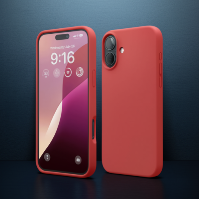 Apple İphone 16 Plus Kılıf Nano İçi Kadife Silikon - Kırmızı