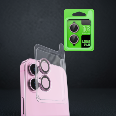 Apple İphone 16 Plus Raze Metal Kamera Lens - Pembe