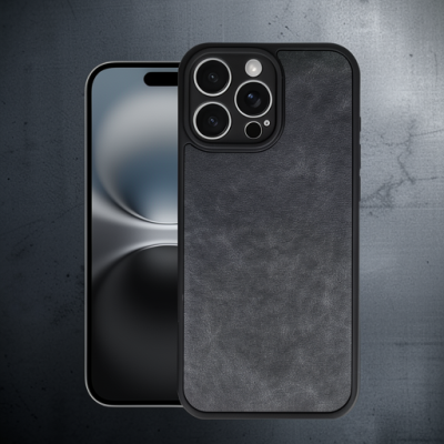 Apple İphone 16 Pro Kılıf Aras Deri Kapak - Siyah