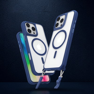 Apple İphone 16 Pro Kılıf Enka Magsafe Silikon Kılıf - Lacivert