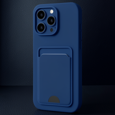 Apple İphone 16 Pro Kılıf Kelvin Kartvizitli Silikon - Lacivert