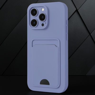 Apple İphone 16 Pro Kılıf Kelvin Kartvizitli Silikon - Lila