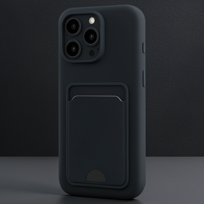 Apple İphone 16 Pro Kılıf Kelvin Kartvizitli Silikon - Siyah