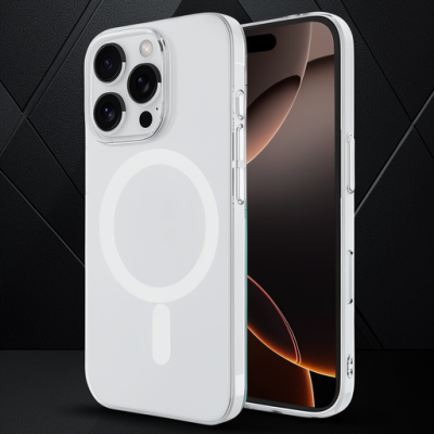 Apple İphone 16 Pro Kılıf Magneticsafe Şeffaf Silikon - Şeffaf