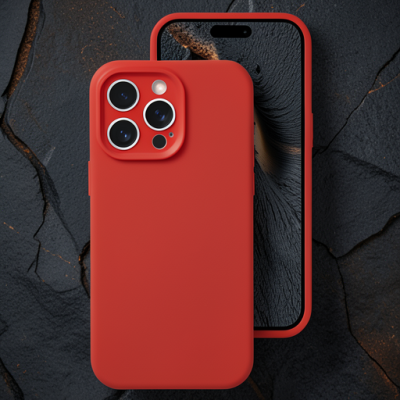 Apple İphone 16 Pro Kılıf Nano İçi Kadife Silikon - Kırmızı